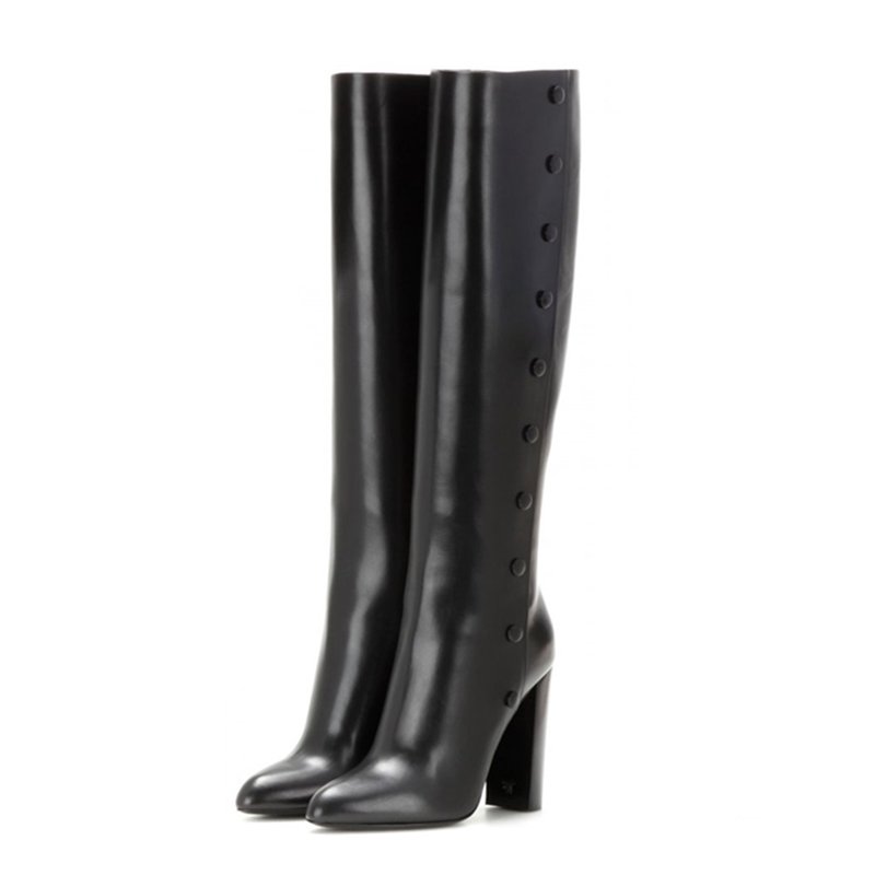 Women wholesale new design genuine leather high heel no lace italian long winter thigh high boots shoes custom logo