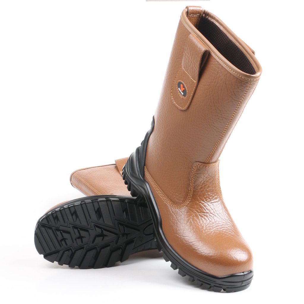 High cut Riggor boots waterproof safety shoes men steel toe Farm boots Genuine Leather work shoes for Unisex