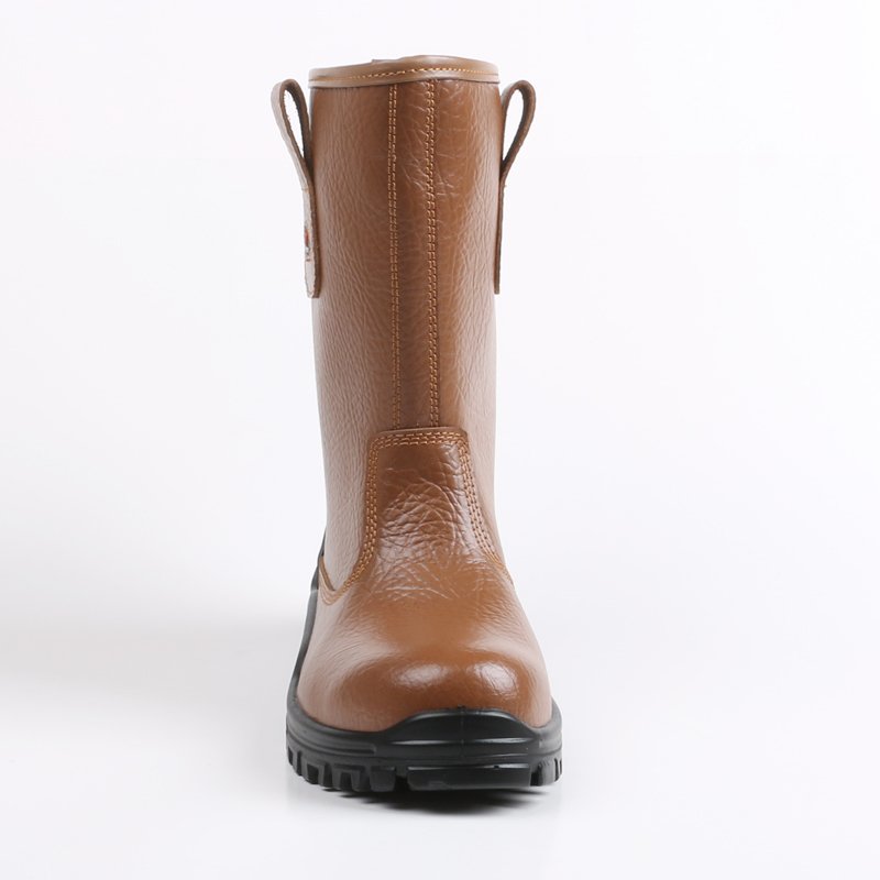 High cut Riggor boots waterproof safety shoes men steel toe Farm boots Genuine Leather work shoes for Unisex