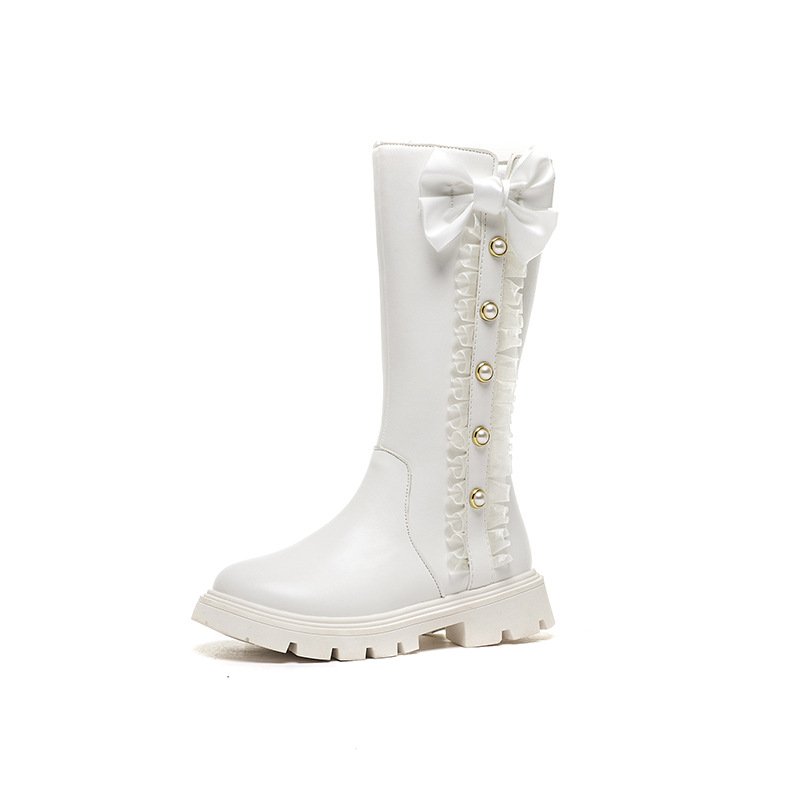 2024 Girls' Long Boots New Autumn And Winter Style Performance High Boots Martin Boots For Little Girls