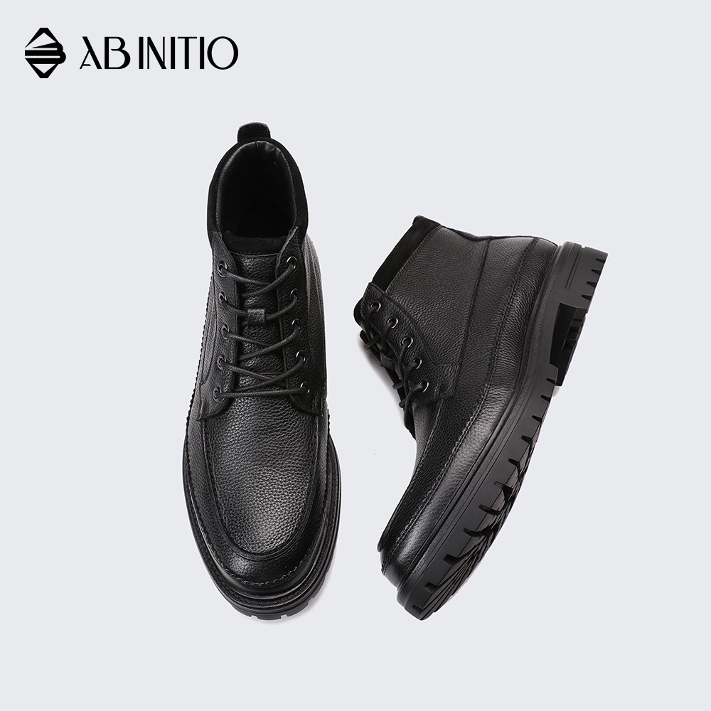 New Style High Cut Brown Genuine Leather Lace Up Business Boots For Men