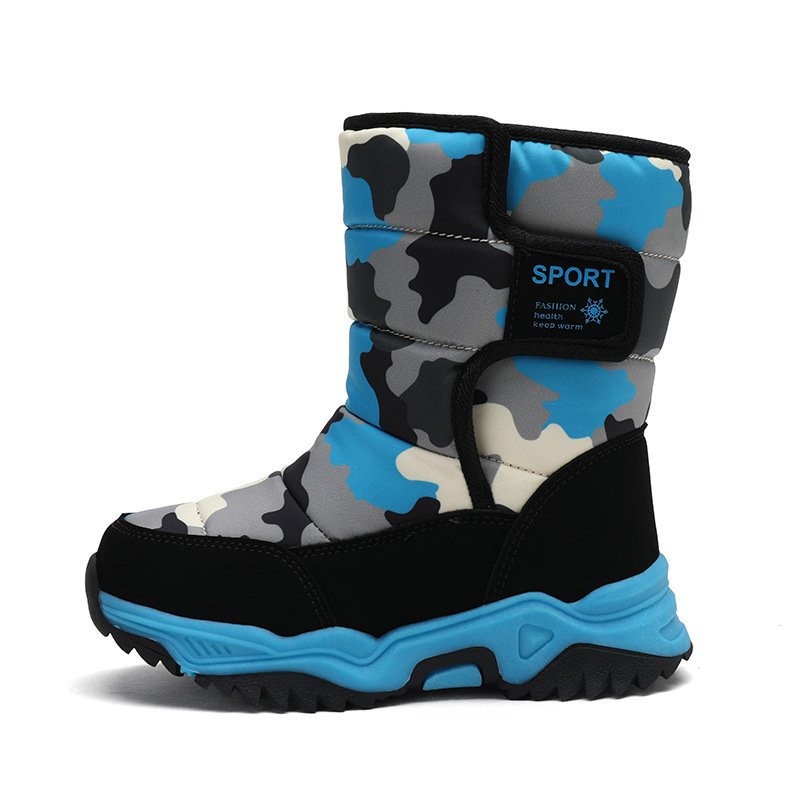 Boys Boots Children Snow Boots For water proof Sneakers Winter Kids Camouflage Boots Sport Fashion 2025 New Leather cotton Shoes