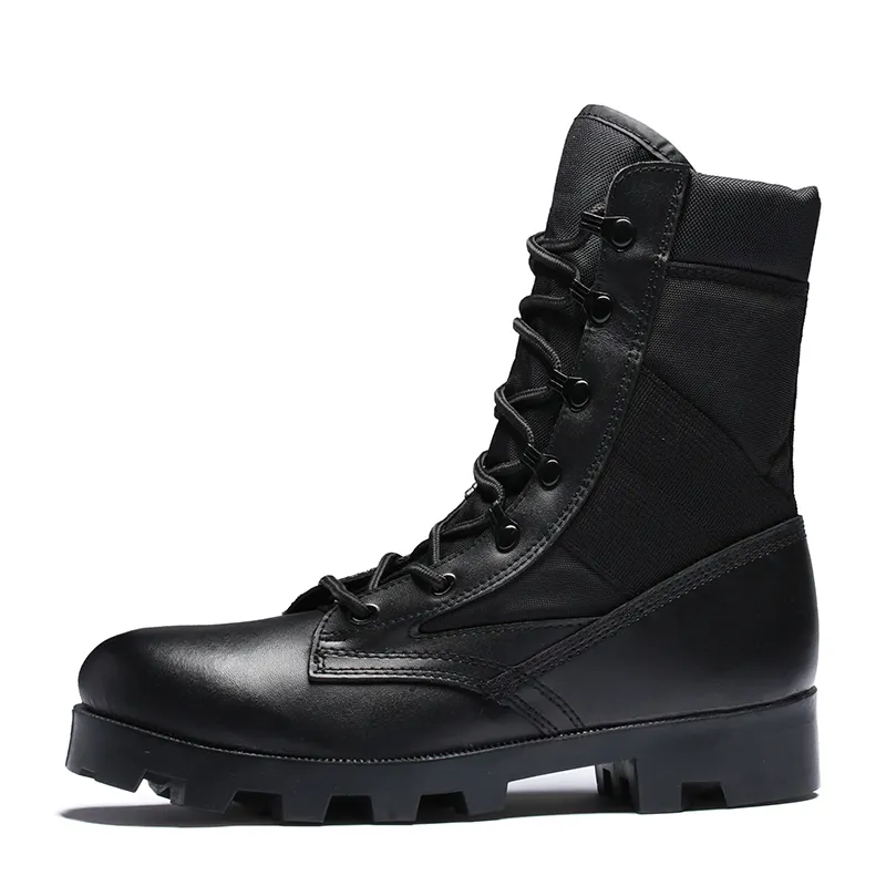 Upper Leather and Oxford Black Waterproof tactical Shoes Security Tactical leather Boots for men