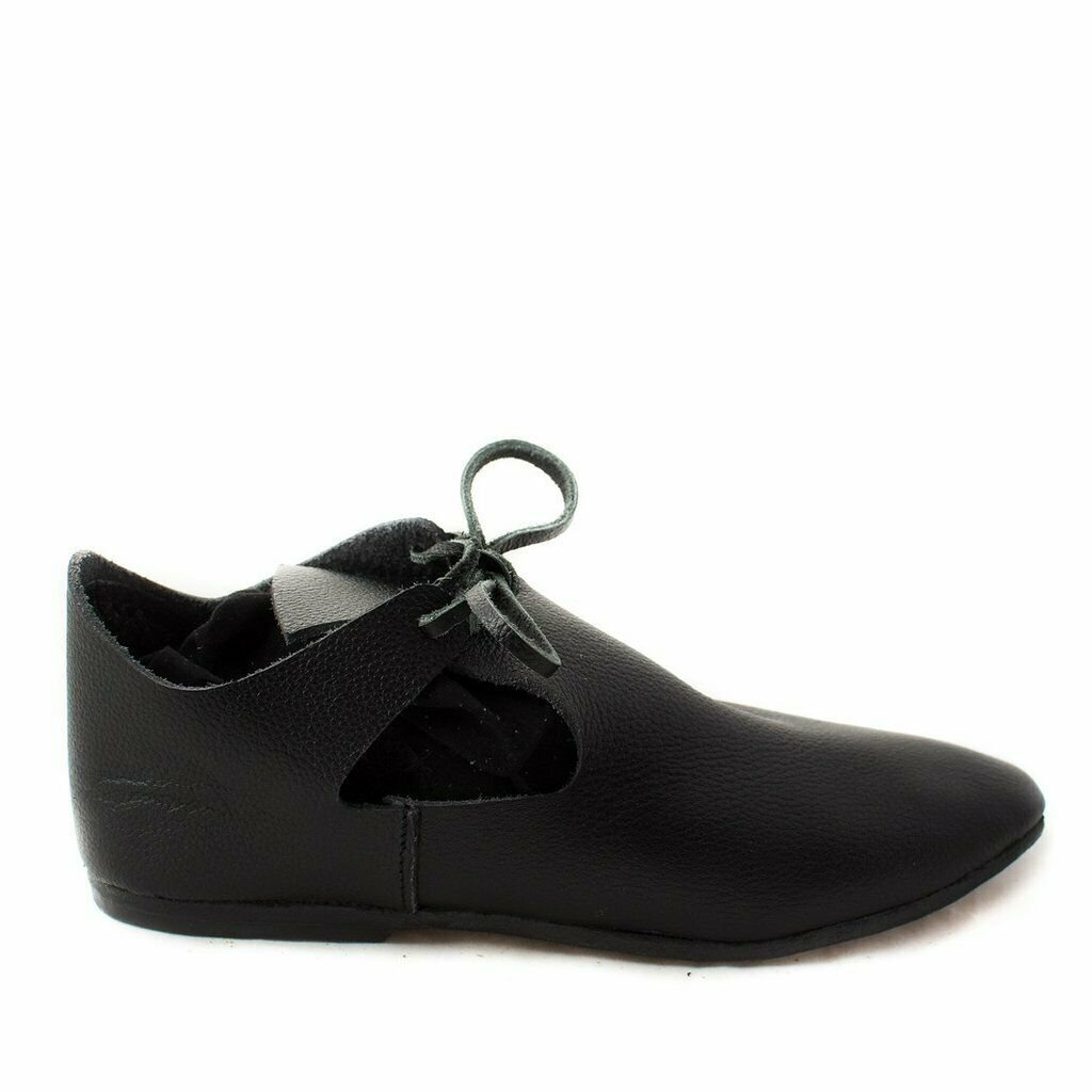 Custom Shoes 16th 17th Century Black Natural High Quality Pure Leather Handmade Boots