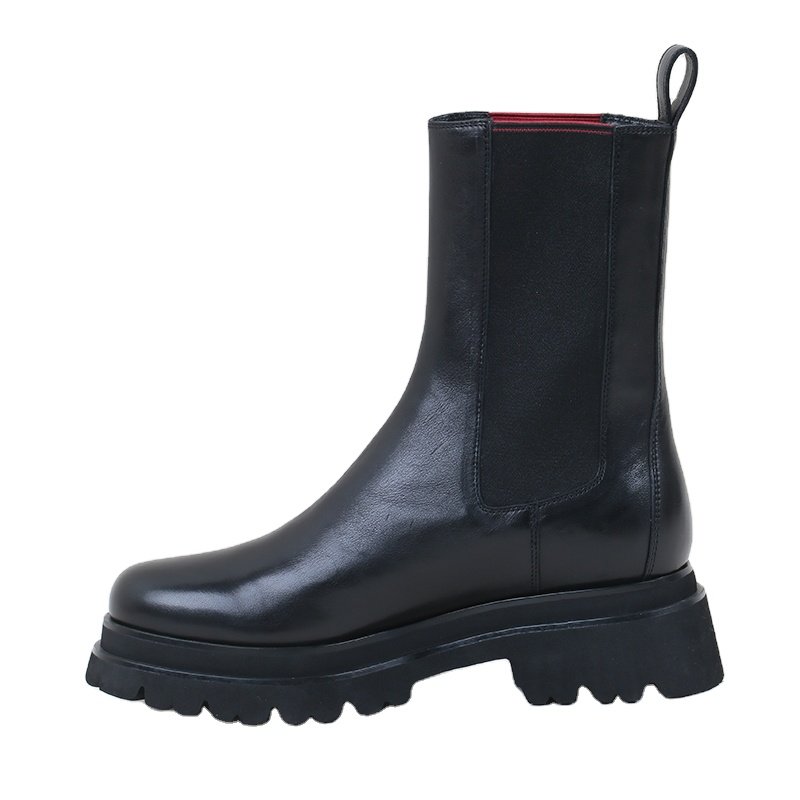 Wholesale woman dress leather shoes chelsea girls kids mid-calf high cowboy glitter horse riding black classic boots for women
