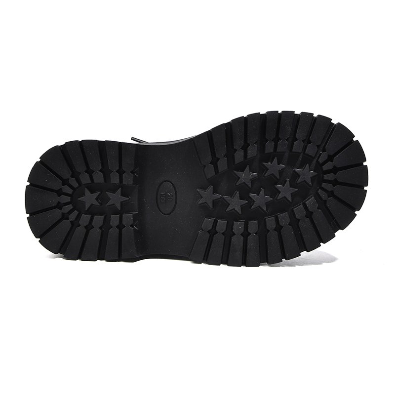 Embossed leather safety shoes Non-slip stitching rubber sole work boots for kids