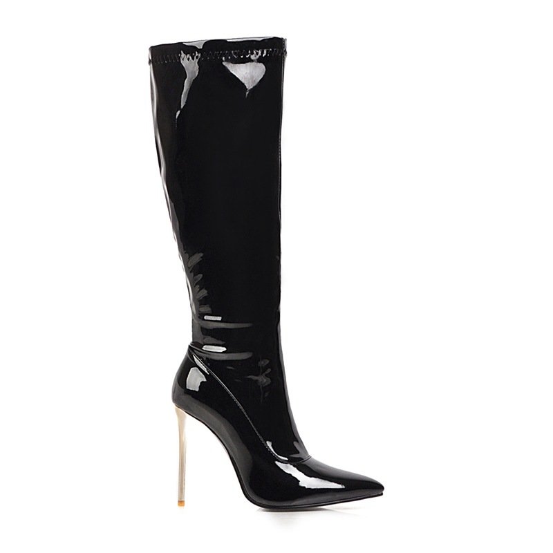 2023 Winter High Heel Boots Size 48 Fashion Stylish Footwear Plus Size Warm Knee High Boots High Heels Boots Shoes For Women