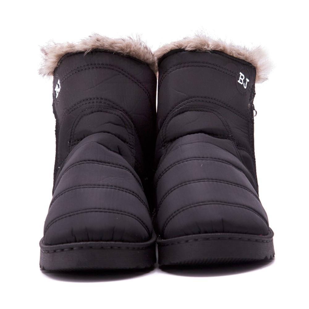 Waterproof Snow Sneakers Boots Fur Lined Ankle High-Top Outdoor Slip-on Booties Anti-Slip Winter Shoes for Womens