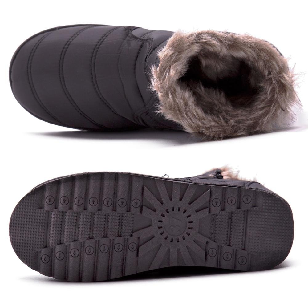 Waterproof Snow Sneakers Boots Fur Lined Ankle High-Top Outdoor Slip-on Booties Anti-Slip Winter Shoes for Womens