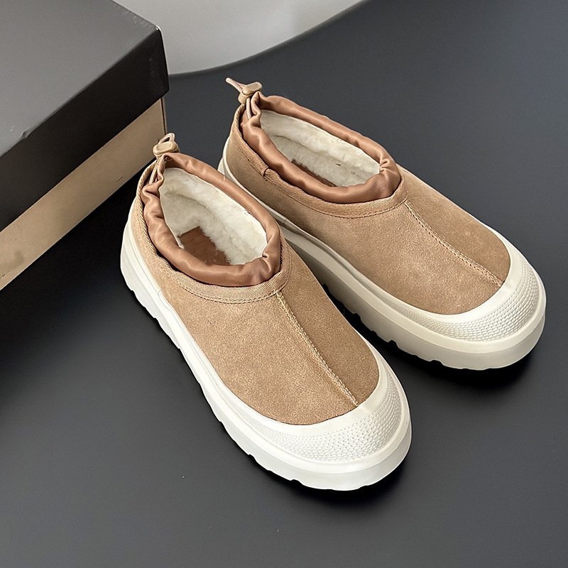 New Hot Winter Soft Sheepskin Warm Snow Boots Fashion Ladies Fur Ankle Thick Heel Boots