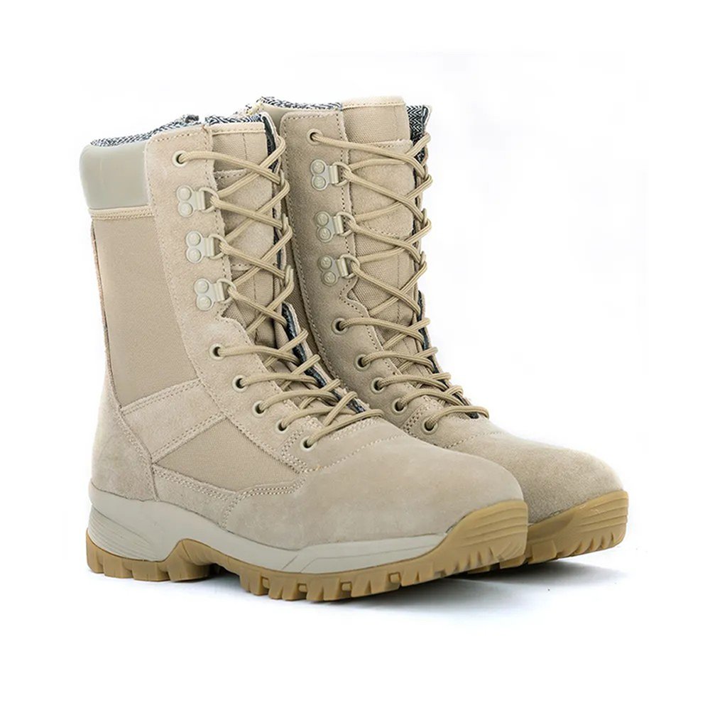 Cow suede leather Sand color Hiking Camping Lightweight Outdoor Training Boots,Sand colored outdoor desert boots