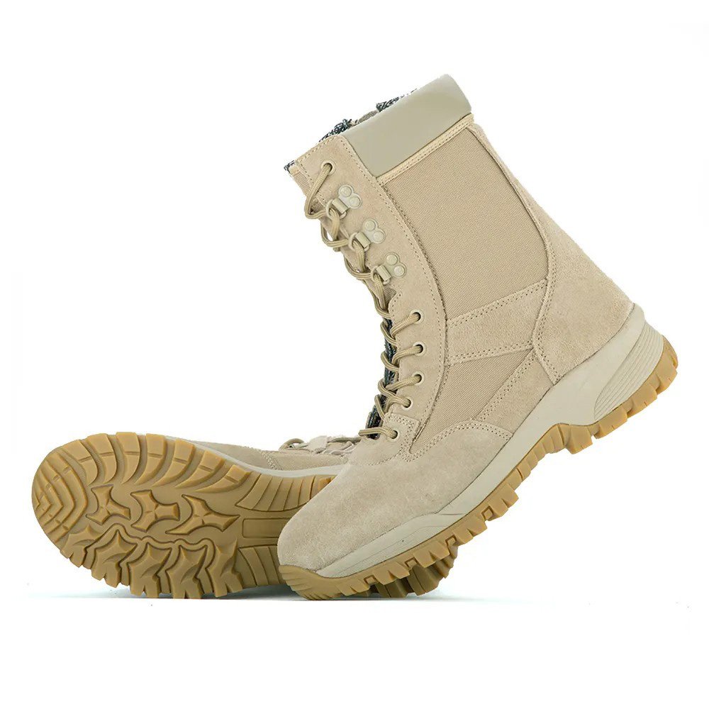 Cow suede leather Sand color Hiking Camping Lightweight Outdoor Training Boots,Sand colored outdoor desert boots