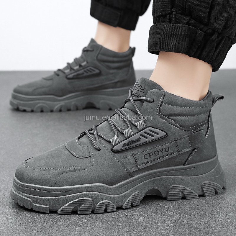 M6881 Spring Autumn men's Boots new breathable high-top Working shoes trend non-slip wear sports casual boots for men