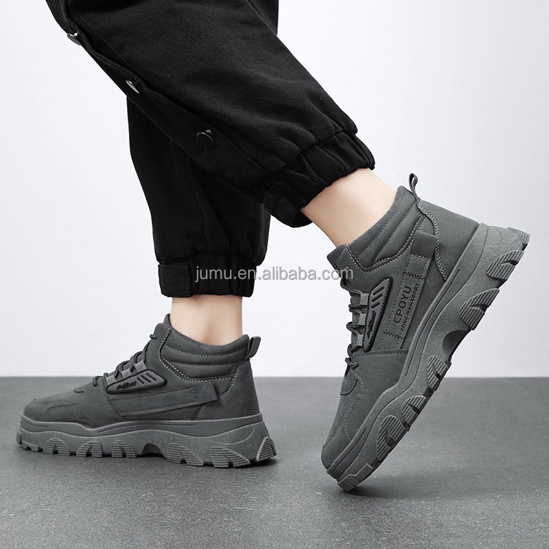 M6881 Spring Autumn men's Boots new breathable high-top Working shoes trend non-slip wear sports casual boots for men