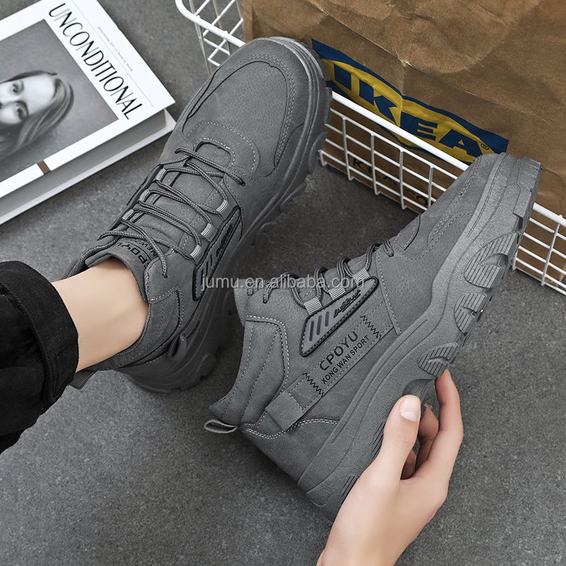 M6881 Spring Autumn men's Boots new breathable high-top Working shoes trend non-slip wear sports casual boots for men