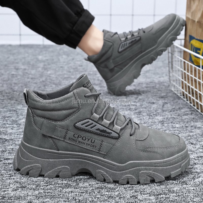 M6881 Spring Autumn men's Boots new breathable high-top Working shoes trend non-slip wear sports casual boots for men
