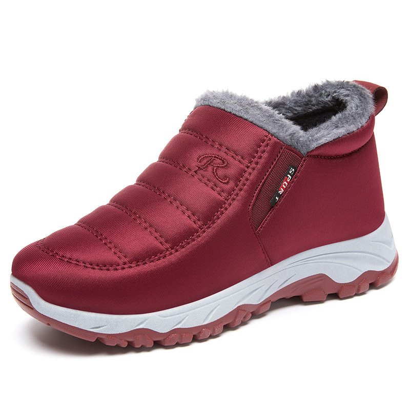 JIA YUXING Winter Ankle Boots Ladies Winter Snow Boots Newly Shoes Warm Hard Wearing Waterproof PVC PU Women Adult Cotton Fabric