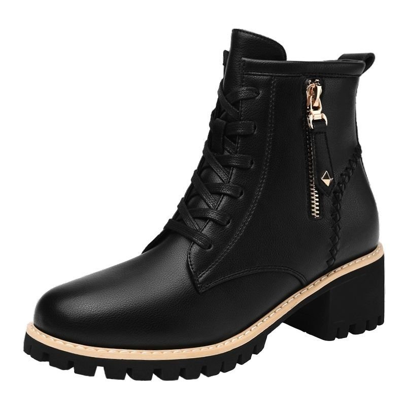 Women Ankle Boots 2024 New Design Round Toe Fashion Martin Boots Trend Thick Heels Boots Women Shoes