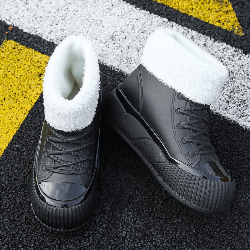 Ladies Men's New Style Waterproof PVC Duck Boots Lightweight Knee-height Rain Snow Shoes Rubber Insole rain boots for adults