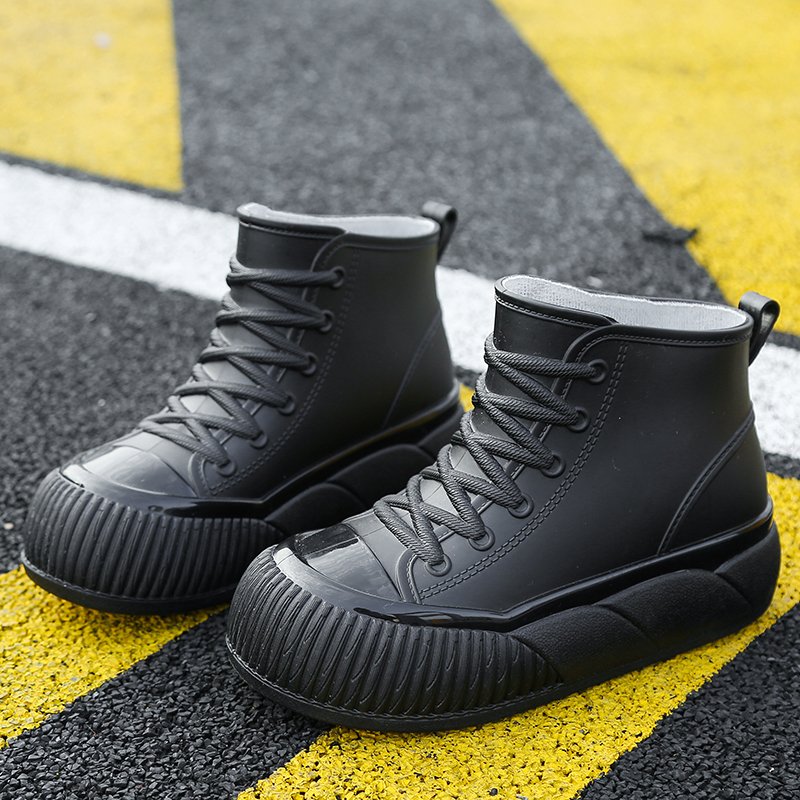 Ladies Men's New Style Waterproof PVC Duck Boots Lightweight Knee-height Rain Snow Shoes Rubber Insole rain boots for adults