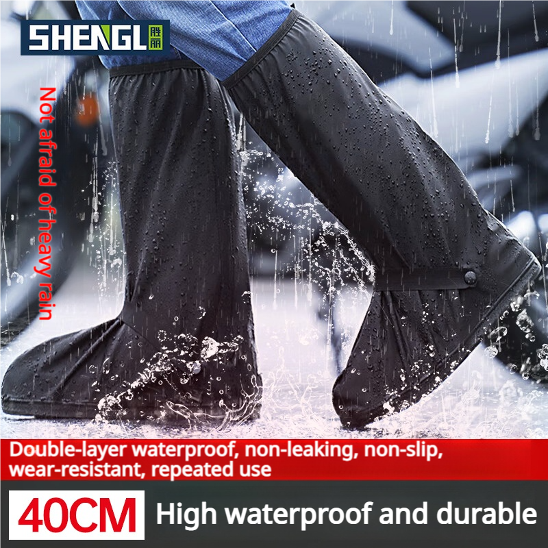 Unisex Plastic Travel Reusable Anti-Slip Waterproof Reflective Rain/Snow Shoes Boot Overshoe Protector Covers Men Women's Design