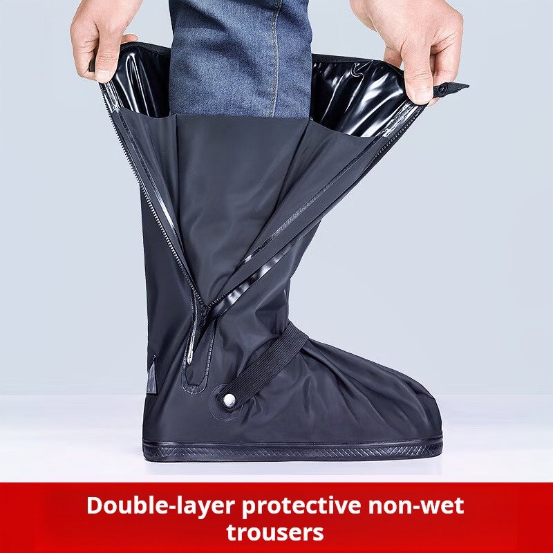 Unisex Plastic Travel Reusable Anti-Slip Waterproof Reflective Rain/Snow Shoes Boot Overshoe Protector Covers Men Women's Design