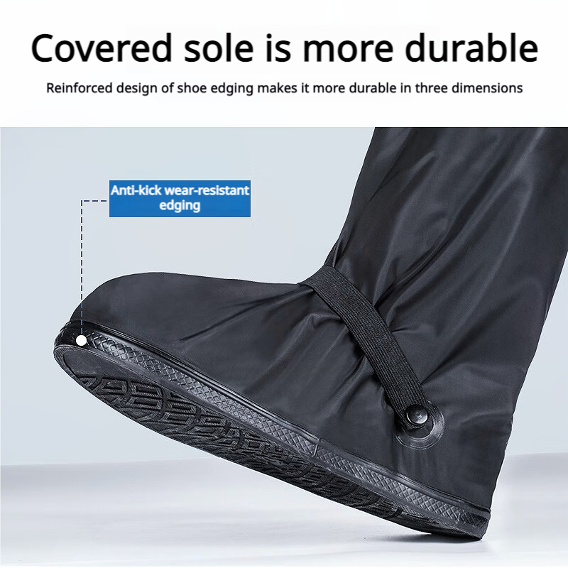 Unisex Plastic Travel Reusable Anti-Slip Waterproof Reflective Rain/Snow Shoes Boot Overshoe Protector Covers Men Women's Design