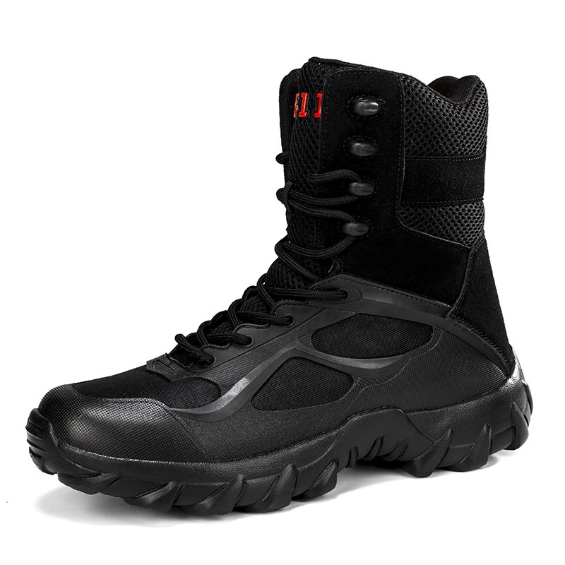 Professional Manufacture Men's Tactical Boots Durable Suede Upper Lace-Up Waterproof Anti-Slip Steel Toe-for Summer Winter
