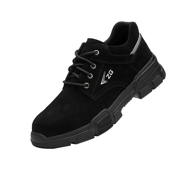 Breathable Khaki Leather Steel Toe Trainers Safety Toe Men Work Boots