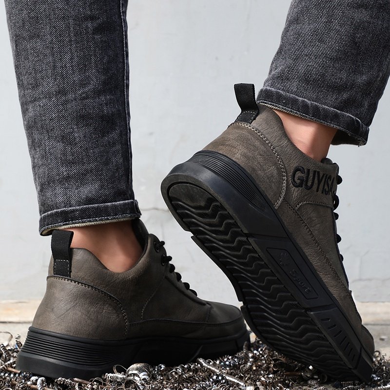 GUYISA Outdoor mid-cut safety boots waterproof microfiber leather surface wear-resistant rubber sole steel toe safety boots
