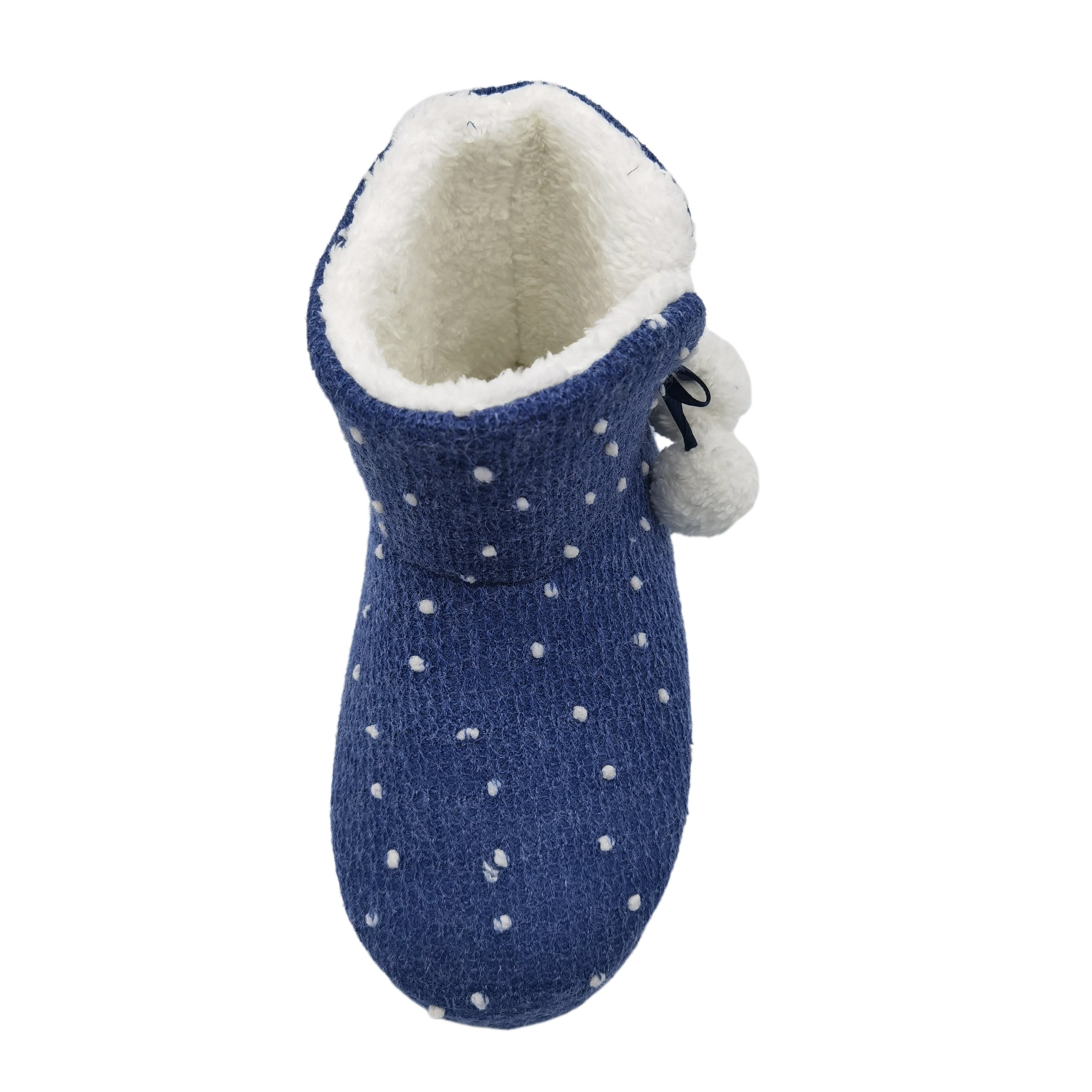 OEM customized Logo indoor boots TPR rubber outsole winter home flat slipper boots faux fur plush house boots for women