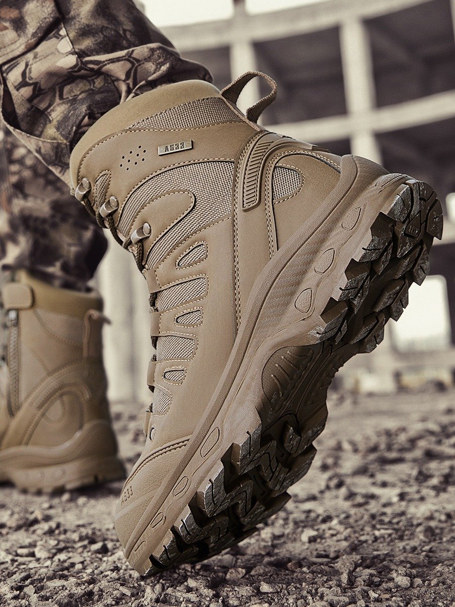 Waterproof Tactical Boots Men Rubber Piece Protect Hiking Boots Outdoor Training Boots