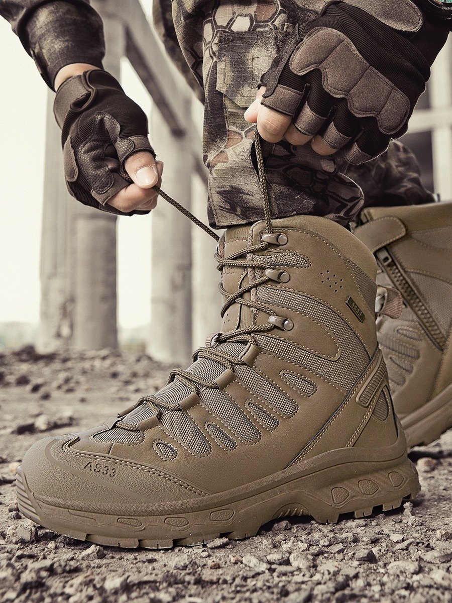 Waterproof Tactical Boots Men Rubber Piece Protect Hiking Boots Outdoor Training Boots