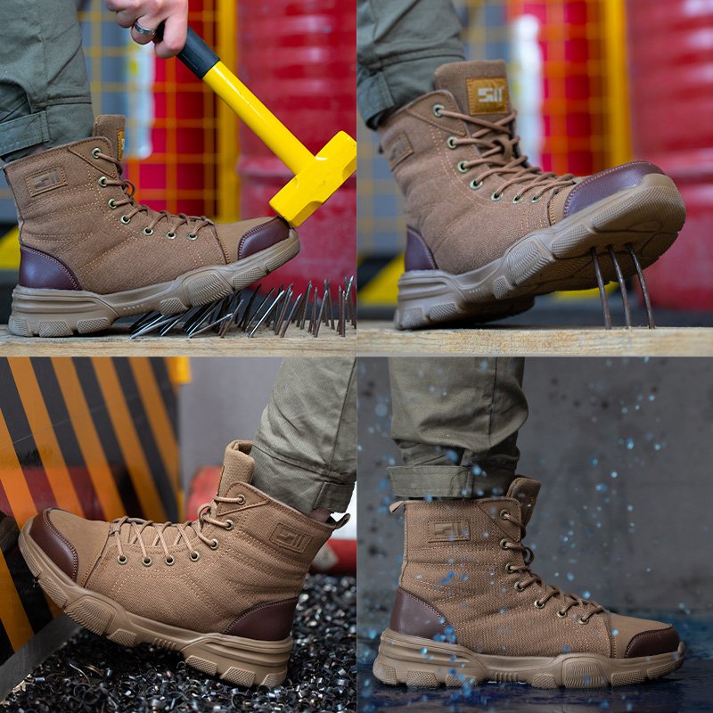 Men's 611 6" Lace To Toe Light Weight Safety Working Boots Shoes With Wide Steel Toe And Kevlarr Plate