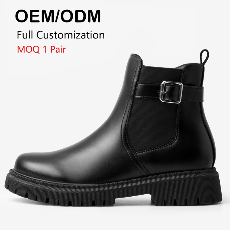 4E Wide Shoes Factory Wholesale Custom Ladies Casual Fashion Classic Pu Students Comfortable Flat Lady martin boots Women Boots