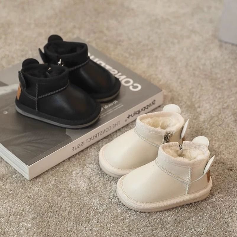 New Children's Snow Boots Winter Plus Velvet Thicken Boots Warm Shoes For Baby Boys Girls