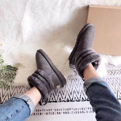 Custom Classic Winter Warm Genuine Leather Upper 100% Australia Sheepskin Fur Lining Ankle Wool Snow Boots for Wome