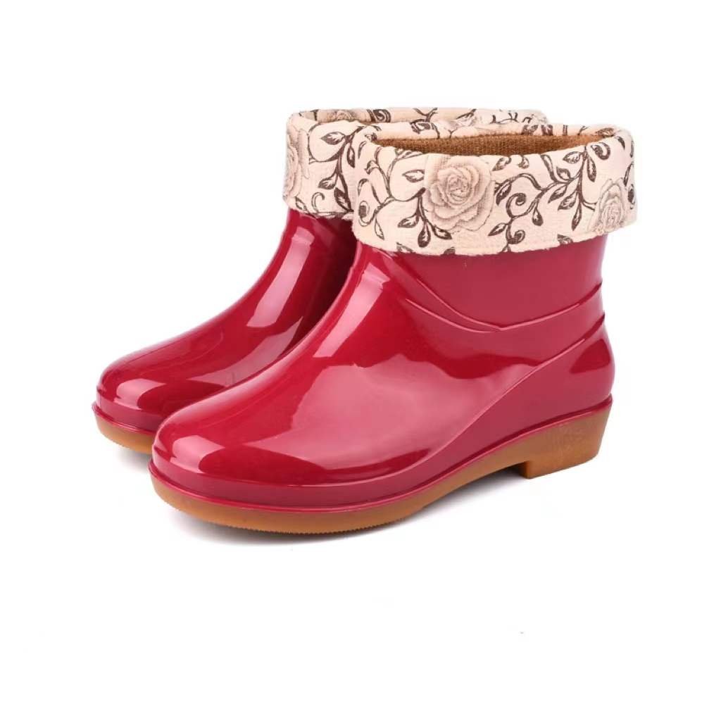Short Rain Boots Warm Soft Fur Rain Boots Women's Favorite Rain Boots