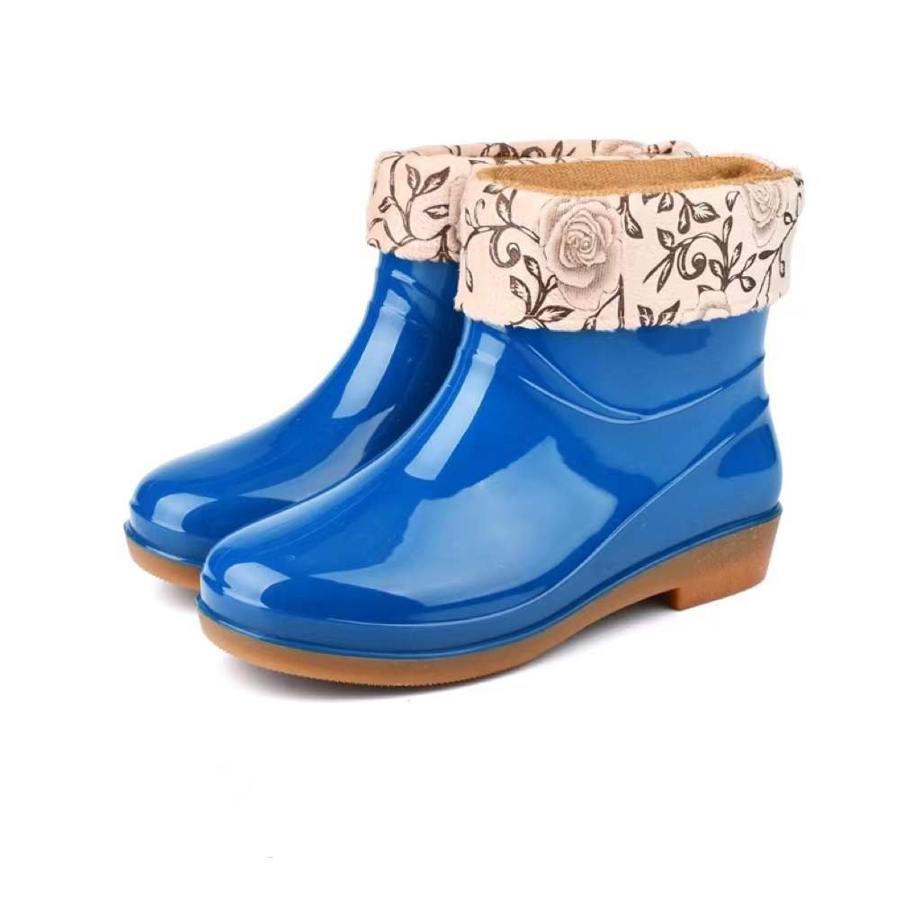 Short Rain Boots Warm Soft Fur Rain Boots Women's Favorite Rain Boots