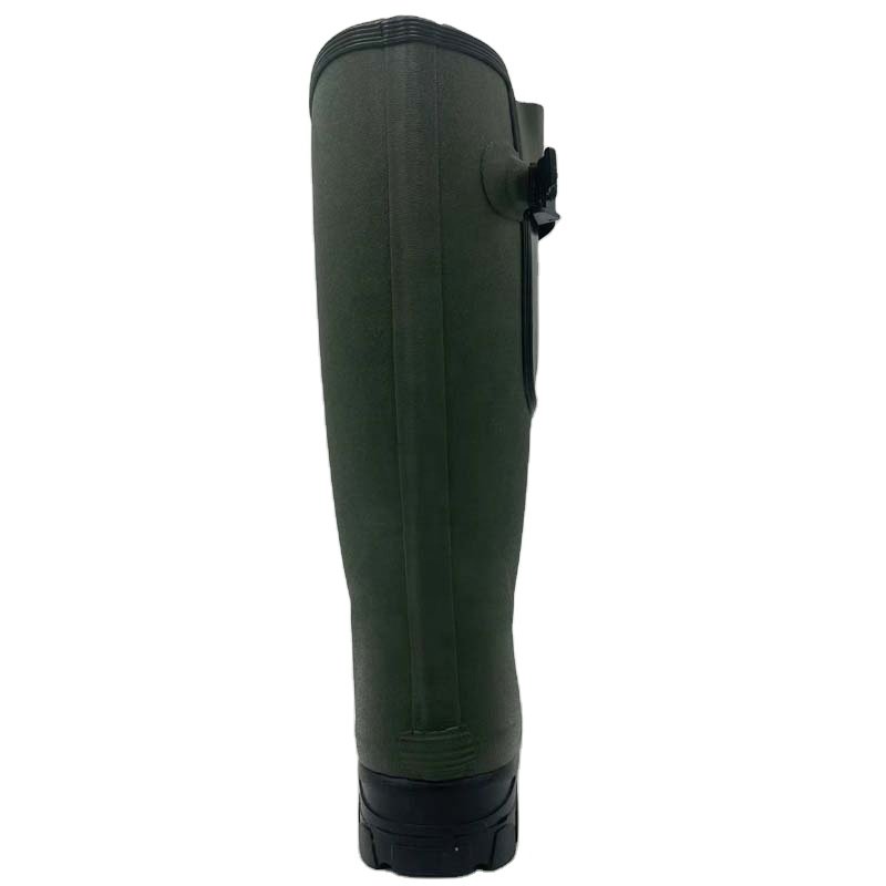 Olive Green Waterproof Field Farming And Hunting Neoprene Rubber Boots For Men