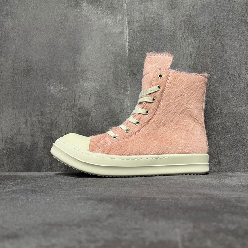 Top quality black high top casual shoes women flat walking style shoes fashion horsehair boots shoes men