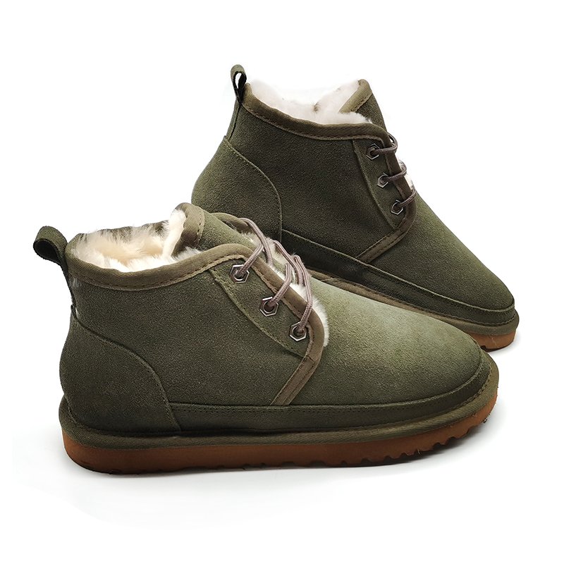Men's women's kids yellow red blue brown color sheepskin plush ankle high fur boots