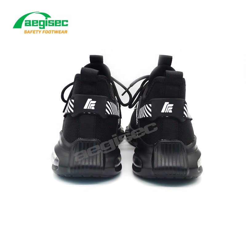 AEGISEC fly knit steel toe work boots air cushion puncture resistant light weight safety shoes for men
