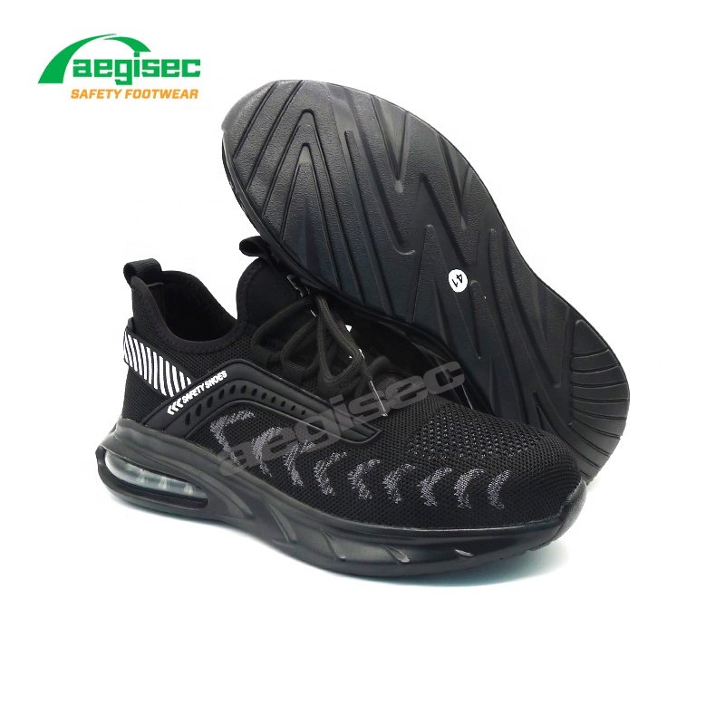 AEGISEC fly knit steel toe work boots air cushion puncture resistant light weight safety shoes for men