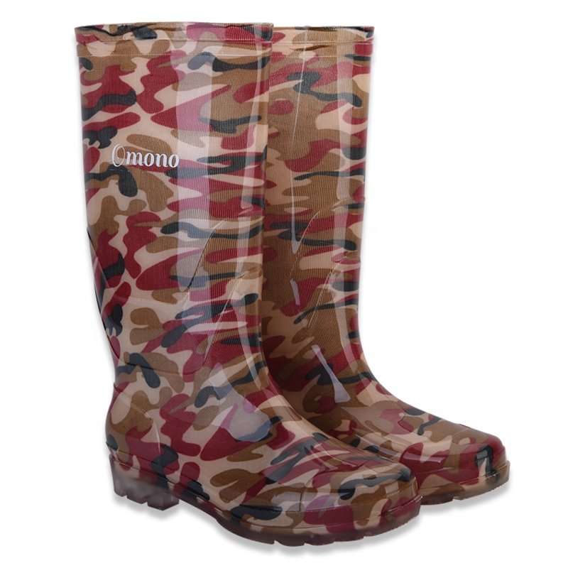 New designer safety rain boots waterproof camouflage color rain boot man pvc high quality rain boots for worker