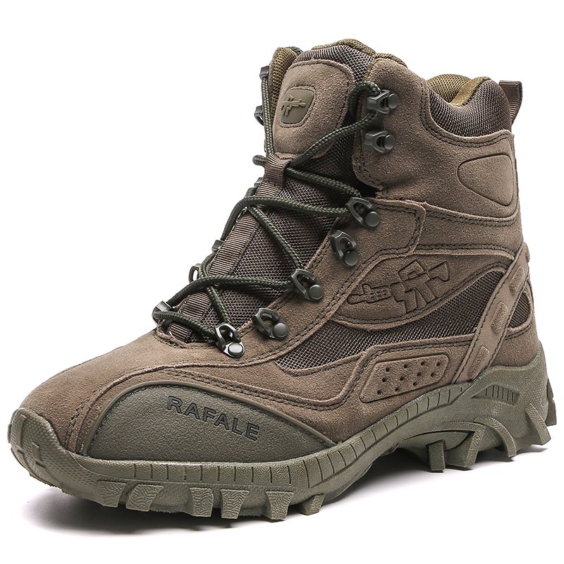 Custom Brand High Quality Outdoor Mountain Climbing Shoes Suede Leather mens suede leather boots Ultralight training boots