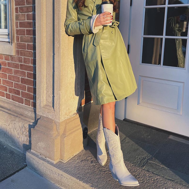 Brand Fashion Women Westem Cowboy Boots Mid-Calf Boots Dropshipping Lady New 2024 Autumn Winter Metal Sexy Pumps High Heels INS
