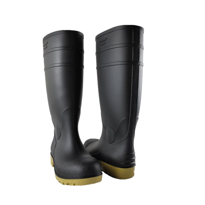 Welly black mens hunting boots waterproof boots knee high shoes with steel toe