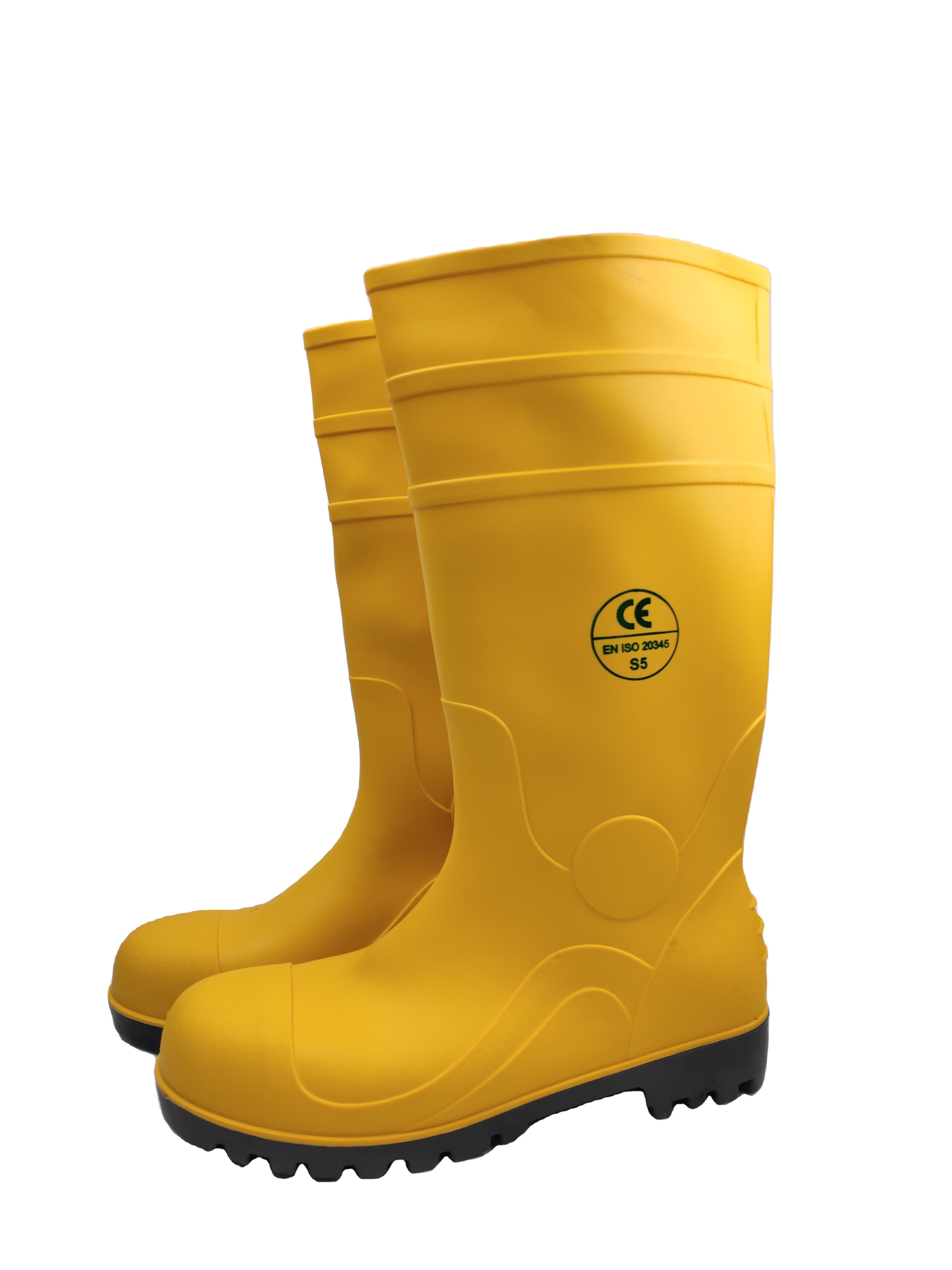 Welly black mens hunting boots waterproof boots knee high shoes with steel toe