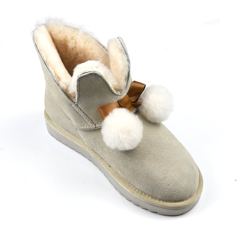 High Quality Women's Snow Boots Factory Waterproof PVC Suede Non-Slip Soft Upper Leather Breathable Warm Ankle Height Winter